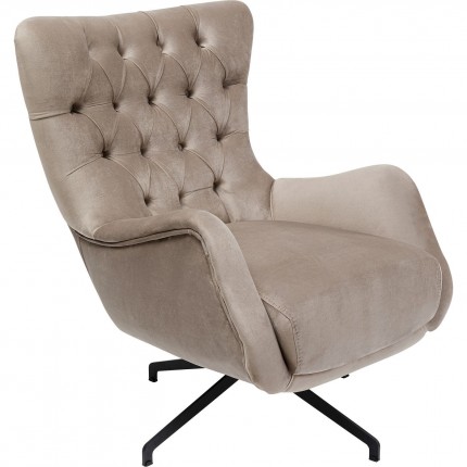 Draaifauteuil Bellissima fluweel Beige Kare Design