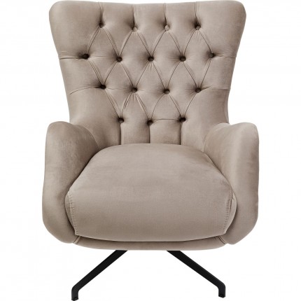 Draaifauteuil Bellissima fluweel Beige Kare Design