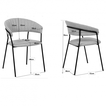 Chair with armrests Belle grey Kare Design