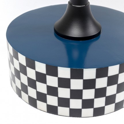 Bijzettafel Domero Checkers Ø40cm blauw Kare Design