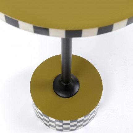 Bijzettafel Domero Checkers groen Ø25cm Kare Design