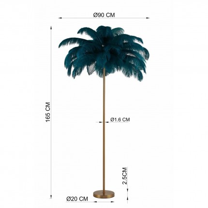 Vloerlamp Veer 165cm groen Kare Design