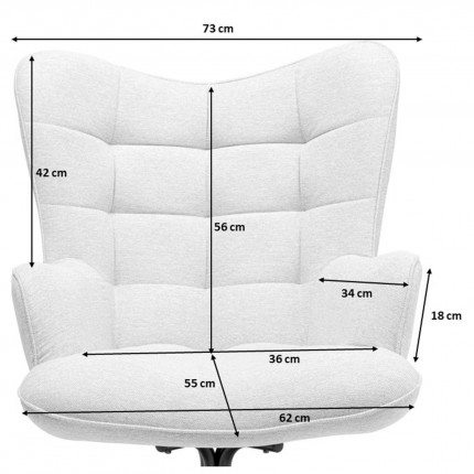 Draaifauteuil Oscar fluweel oranje Kare Design