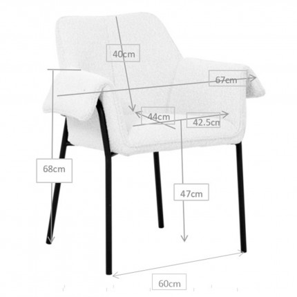 Stoel met armleuning Bess creme Kare Design