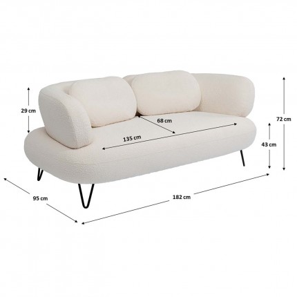 Sofa Peppo 2-Zits wit Kare Design