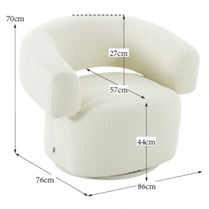 Draaifauteuil Maye creme Kare Design