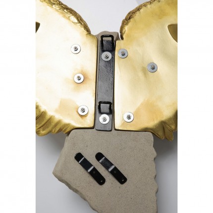 Wall Decoration man bust gold wings 124x71cm Kare Design