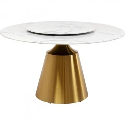 Eettafel Lucia 135cm wit en goud Kare Design