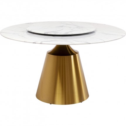 Table Lucia Ø135cm white and gold Kare Design