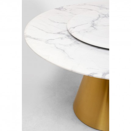 Eettafel Lucia Ø135cm wit en goud Kare Design