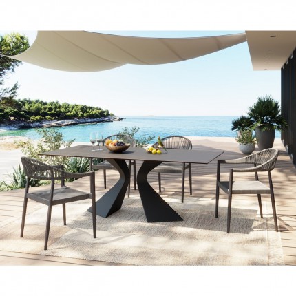 Outdoor table Gloria 180x90cm ceramic black Kare Design