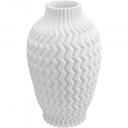 Vase Akira 35cm white zigzag Kare Design