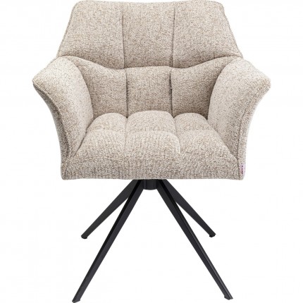 Swivel chair with armrests Thinktank cream Kare Design