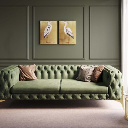 Sofa Bellissima 3-Zits fluweel Groen Kare Design