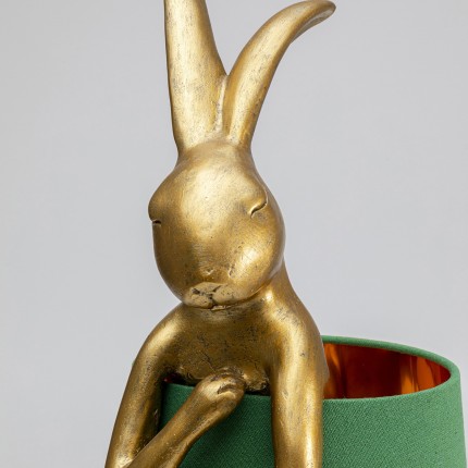 Table Lamp Animal rabbit 68cm gold and green Kare Design