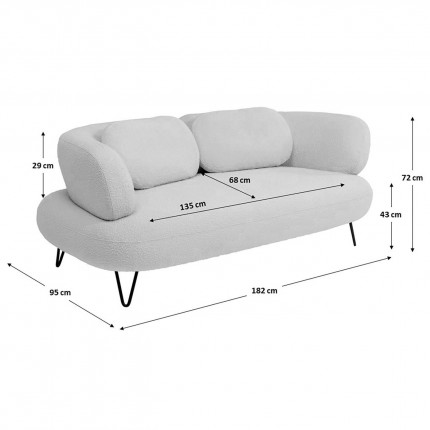 Sofa Peppo 2-Zits blauw Kare Design