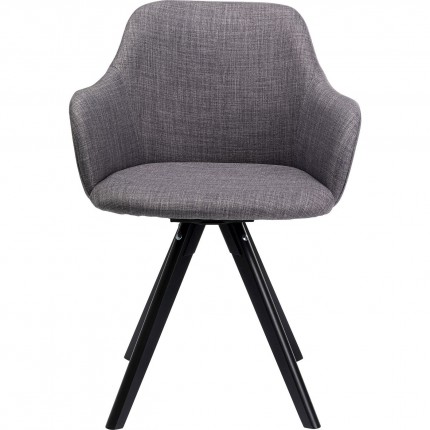 Swivel chair with armrests Lady grey Kare Design