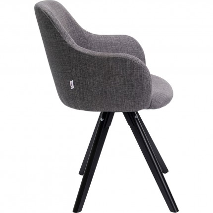 Swivel chair with armrests Lady grey Kare Design