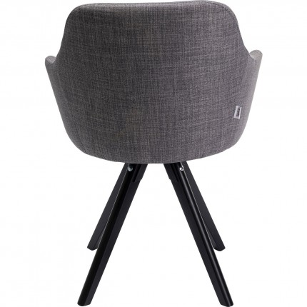 Swivel chair with armrests Lady grey Kare Design