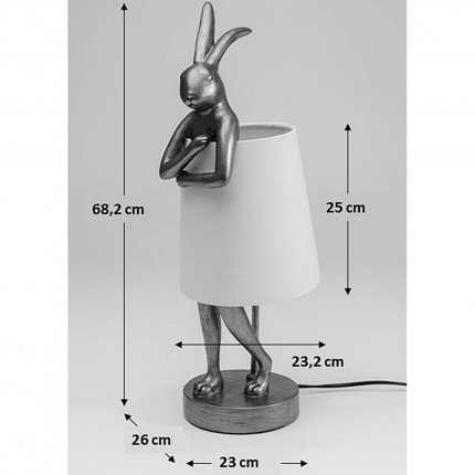 Tafellamp Animal konijn 68cm wit en groen Kare Design