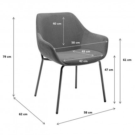 Chair with armrests Avignon orange Kare Design