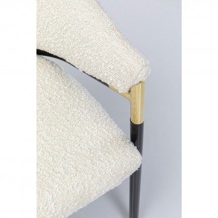 Chair with armrests Boulevard Boucle cream Kare Design