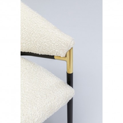 Stoel met armleuningen Boulevard Boucle creme Kare Design