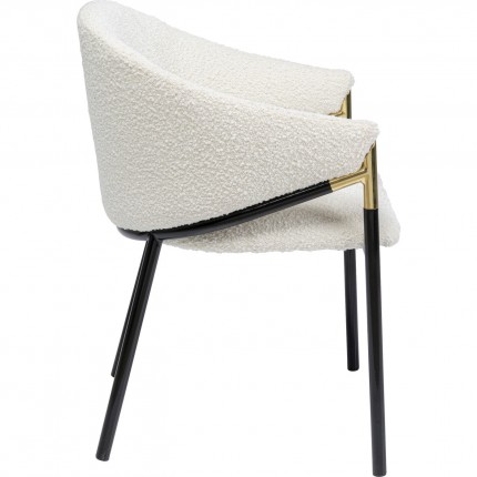 Chair with armrests Boulevard Boucle cream Kare Design