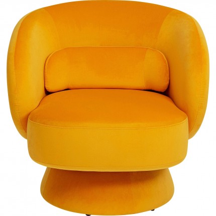 Draaifauteuil Orion fluweel geel Kare Design