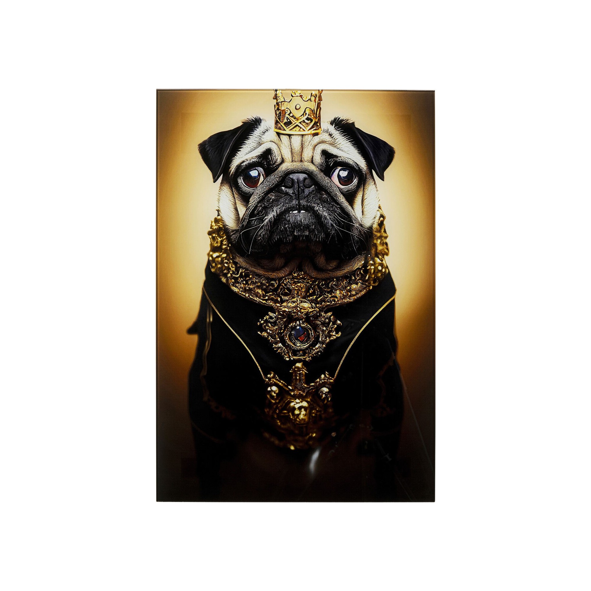 Tableau verre Prince Pug 40x60cm