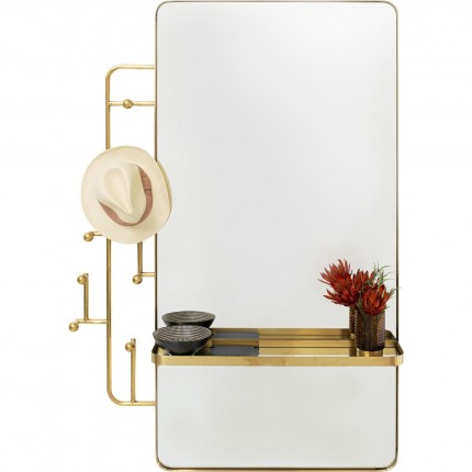 Wall Coat Rack Tristan Mirror 150x76cm gold Kare Design