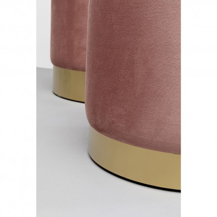 Stool trunk Cherry Mauve Brass (2/Set) Kare Design