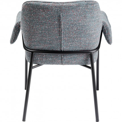 Chair with armrests Bess Flitter grey Kare Design