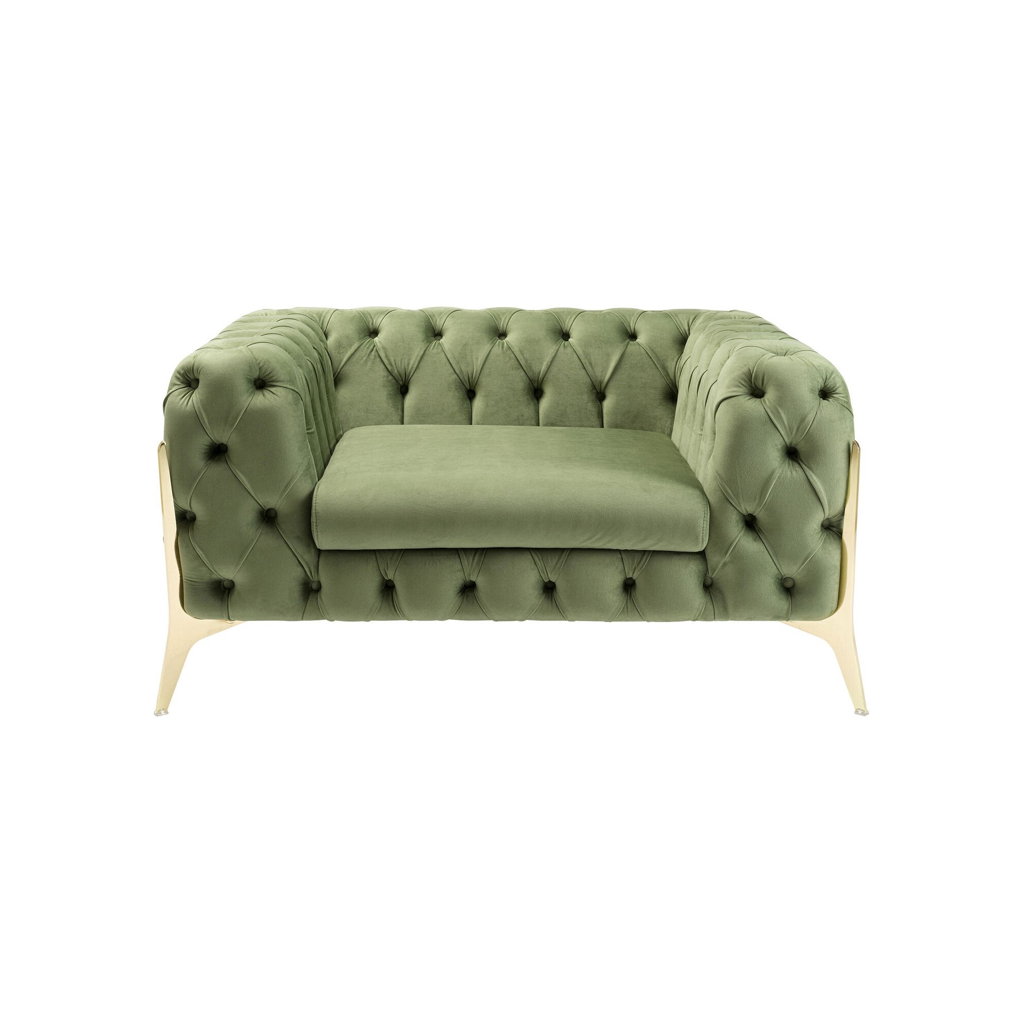 Fauteuil Bellissima velours vert 120cm