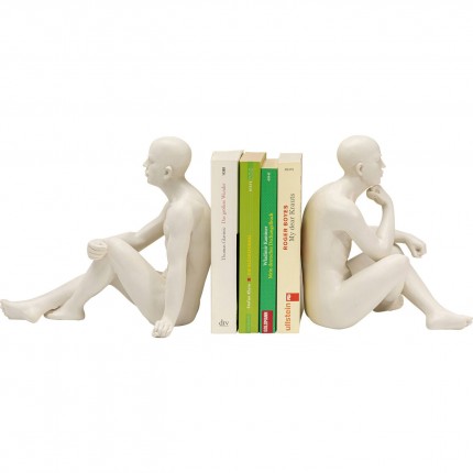 Boekensteun mannen wit zittend (2/set) Kare Design