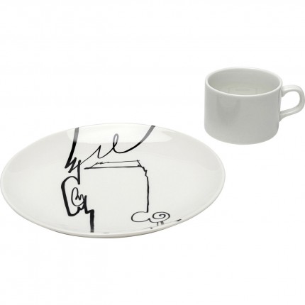 Coffee cup Viso man (4/set) Kare Design