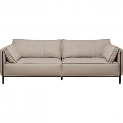 Sofa Victor 3-Zits leder grijs Kare Design