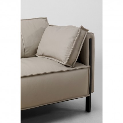 Sofa Victor 3-Zits leder grijs Kare Design