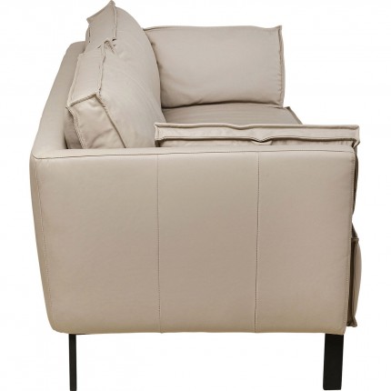 Sofa Victor 3-Zits leder grijs Kare Design