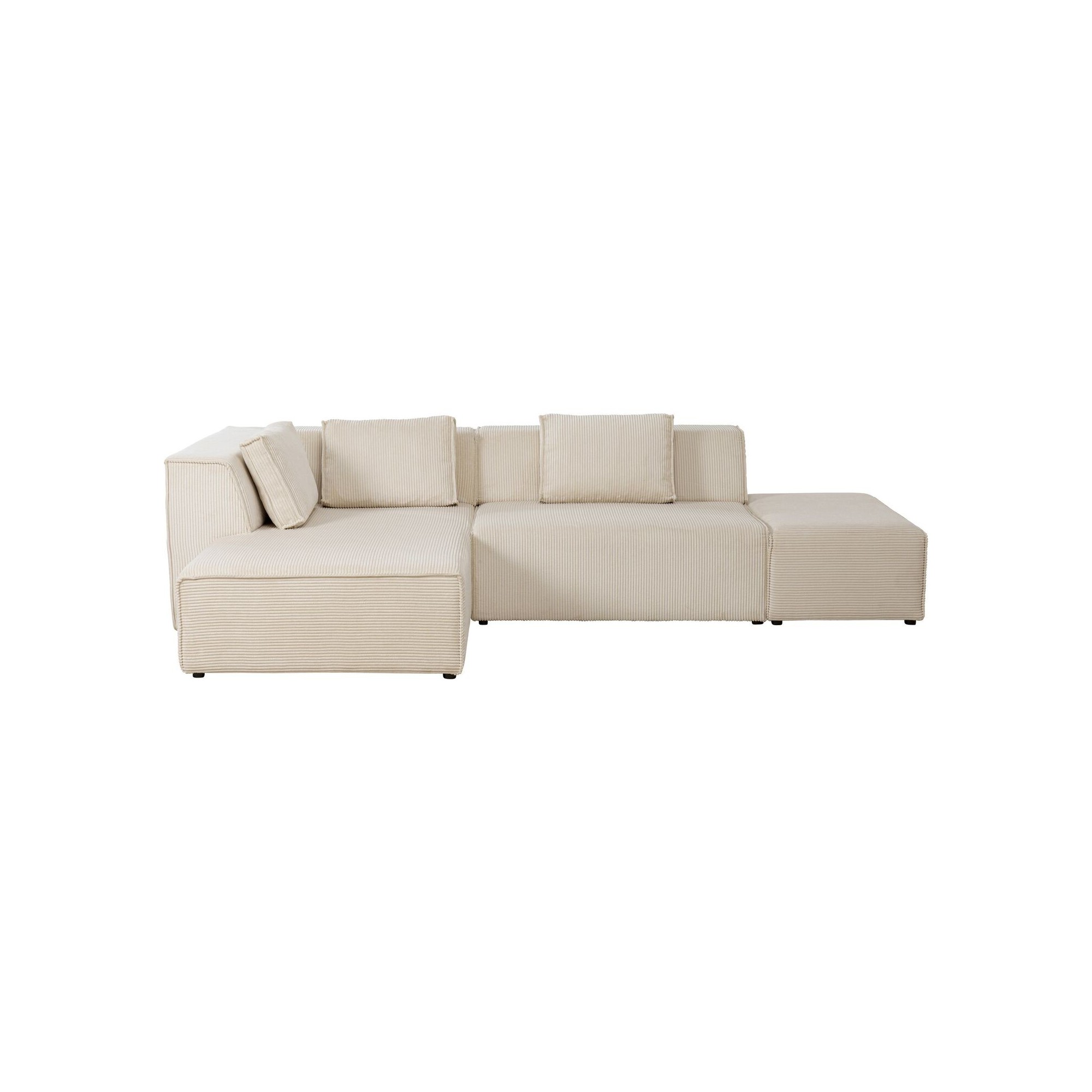 Corner Sofa Infinity Ottomane Cord Creme Left