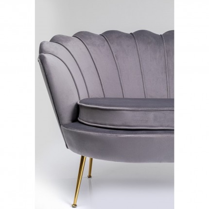 Sofa Water Lily 2-Seater grey velvet and gold Kare Design