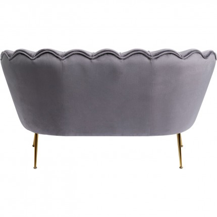 Sofa Water Lily 2-Seater grey velvet and gold Kare Design