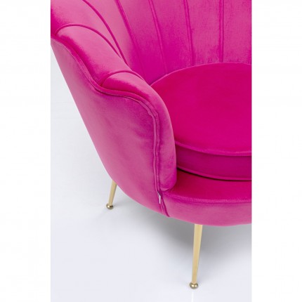 Fauteuil Water Lily Fuchsia fluweel Goud Kare Design