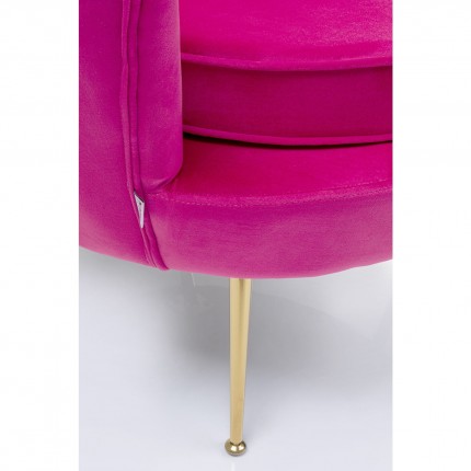 Fauteuil Water Lily Fuchsia fluweel Goud Kare Design