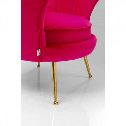 Fauteuil Water Lily Fuchsia fluweel Goud Kare Design