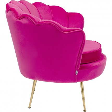 Fauteuil Water Lily Fuchsia fluweel Goud Kare Design