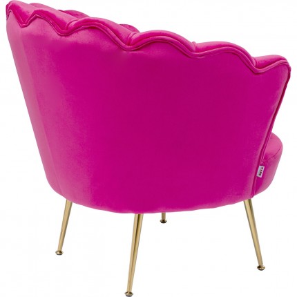 Fauteuil Water Lily Fuchsia fluweel Goud Kare Design