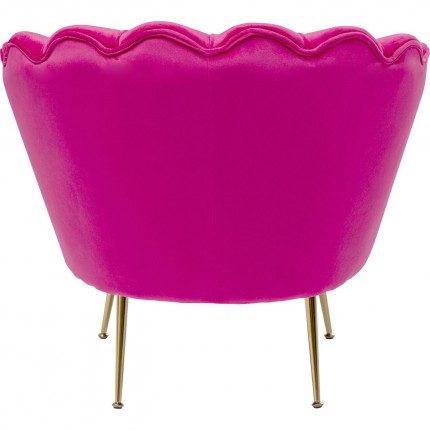 Fauteuil Water Lily Fuchsia fluweel Goud Kare Design