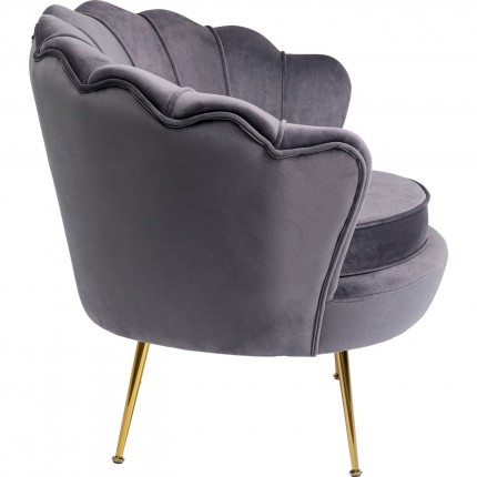 Fauteuil Water Lily grijs fluweel goud Kare Design