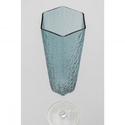 Champagneglazen Cascata blauw (6/Set) Kare Design